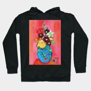 Flowers in a vase series - Hummingbirds and flowers Hoodie